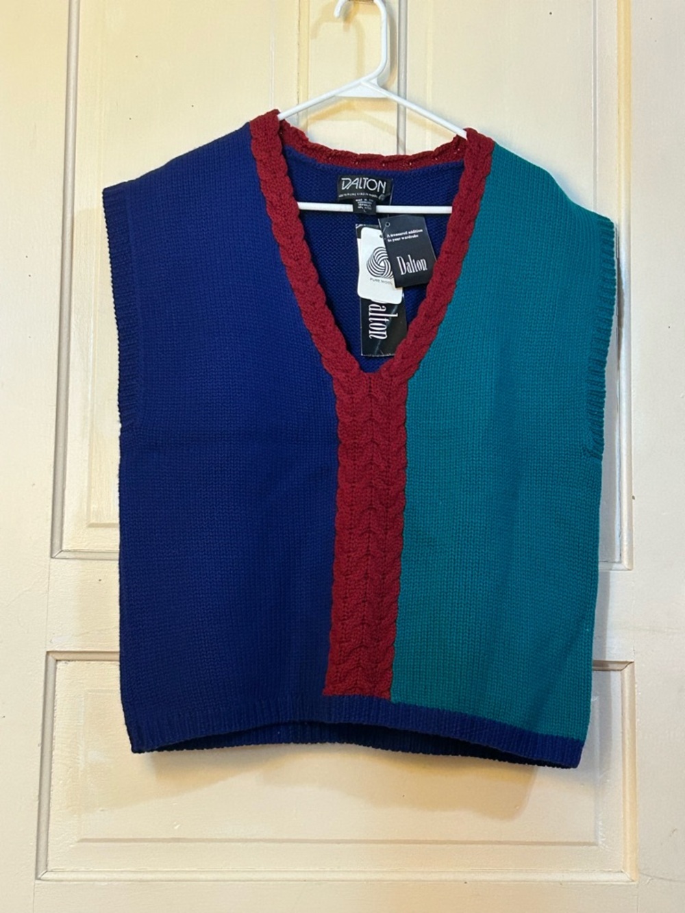 Vintage Dalton Colorblock hundred percent pure virgin wool size large